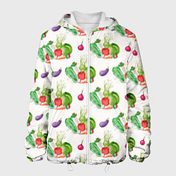 Куртка с капюшоном мужская Овощи с огорода, цвет: 3D-белый