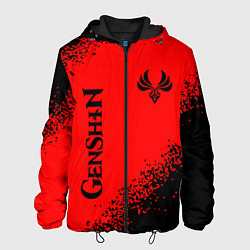 Куртка с капюшоном мужская GENSHIN IMPACT - АНЕМО Краска, цвет: 3D-черный