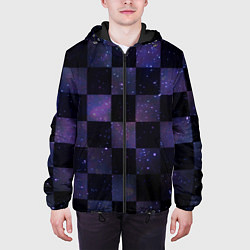 Куртка с капюшоном мужская Space Neon Chessboard, цвет: 3D-черный — фото 2