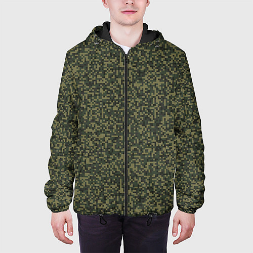 Мужская куртка Цифра Флора пиксельный камуфляж / 3D-Черный – фото 3
