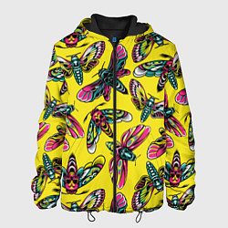 Куртка с капюшоном мужская Бабочка Мёртвая голова!, цвет: 3D-черный
