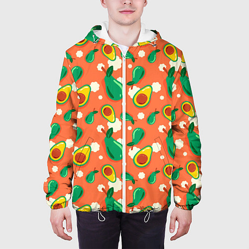 Мужская куртка Паттерн из авокадо / 3D-Белый – фото 3