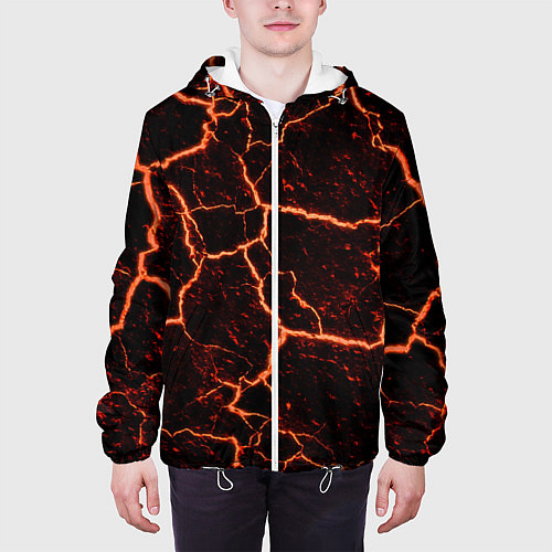 Мужская куртка Раскаленная лаваhot lava / 3D-Белый – фото 3