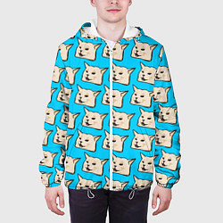 Куртка с капюшоном мужская Screaming woman cat, цвет: 3D-белый — фото 2