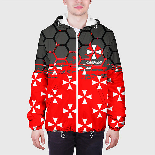 Мужская куртка Umbrella Corporation - Соты / 3D-Белый – фото 3