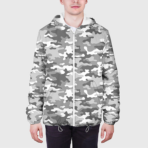 Мужская куртка Серый Военный Камуфляж / 3D-Белый – фото 3