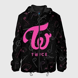 Куртка с капюшоном мужская Twice с музыкальным фоном, цвет: 3D-черный