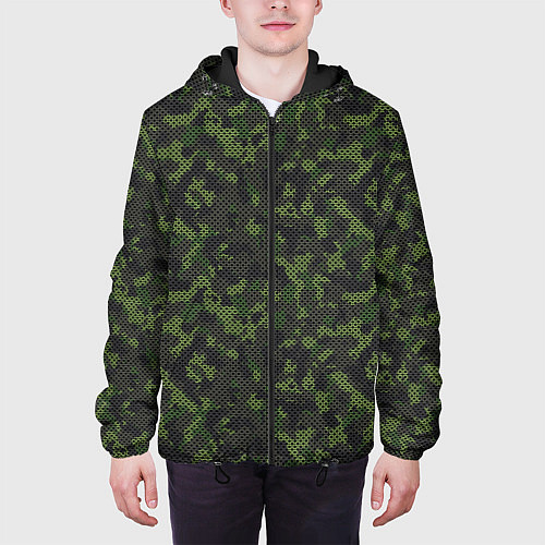 Мужская куртка Камуфляж с холстовой сеткой / 3D-Черный – фото 3