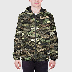 Куртка с капюшоном мужская Именной камуфляж Санёк, цвет: 3D-черный — фото 2