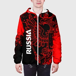 Куртка с капюшоном мужская Russia Герб страны, цвет: 3D-белый — фото 2