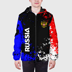 Куртка с капюшоном мужская Russia Брызги красок, цвет: 3D-черный — фото 2