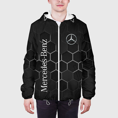 Мужская куртка Mercedes-Benz black соты / 3D-Белый – фото 3