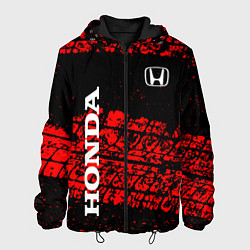 Куртка с капюшоном мужская Honda Следы от шин, цвет: 3D-черный