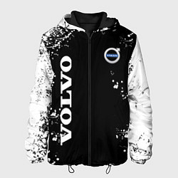 Куртка с капюшоном мужская Volvo капли и брызги красок, цвет: 3D-черный