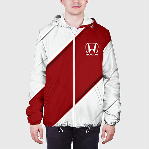Мужская куртка Honda - Red sport / 3D-Белый – фото 3