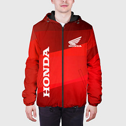 Куртка с капюшоном мужская Honda - Red, цвет: 3D-черный — фото 2