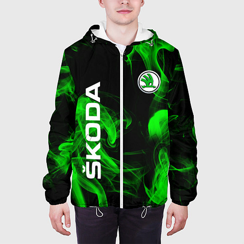 Мужская куртка Skoda: Green Smoke / 3D-Белый – фото 3