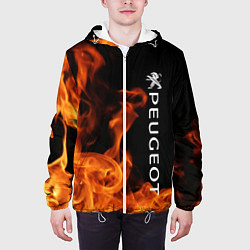 Куртка с капюшоном мужская Peugeot пламя огня, цвет: 3D-белый — фото 2