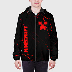 Куртка с капюшоном мужская МАЙНКРАФТ Минимал, цвет: 3D-черный — фото 2