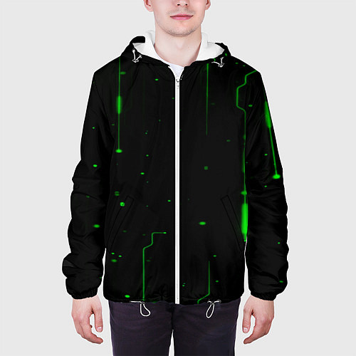 Мужская куртка Neon Green Light / 3D-Белый – фото 3