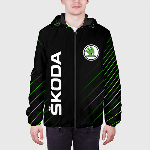 Мужская куртка Skoda Шкода Полосы / 3D-Черный – фото 3