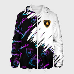 Куртка с капюшоном мужская Lamborghini pattern gradient, цвет: 3D-белый