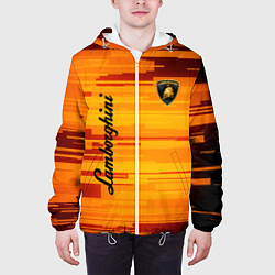 Куртка с капюшоном мужская Lamborghini текстура, цвет: 3D-белый — фото 2