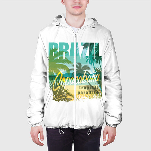 Мужская куртка Тропический Рай Бразилии / 3D-Белый – фото 3