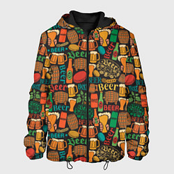Куртка с капюшоном мужская Пиво Beer, цвет: 3D-черный