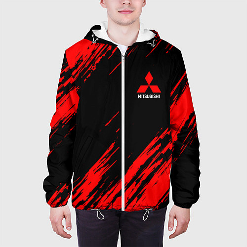 Мужская куртка Mitsubishi Texture Red / 3D-Белый – фото 3