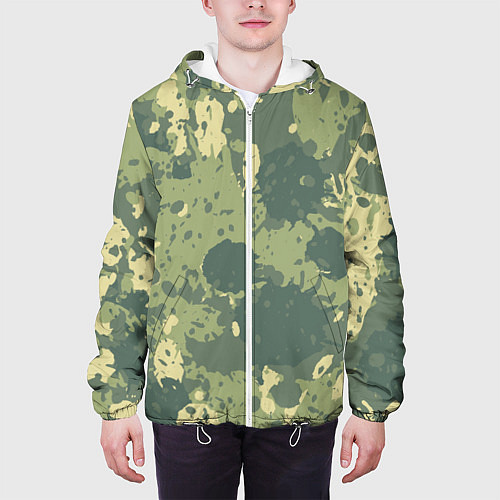 Мужская куртка Камуфляж: Брызги красок / 3D-Белый – фото 3