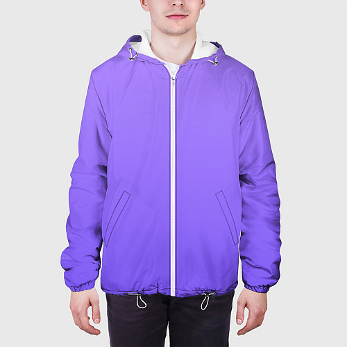 Мужская куртка Красивый фиолетовый светлый градиент / 3D-Белый – фото 3