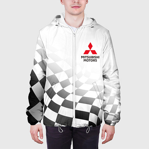 Мужская куртка Митсубиси Mitsubishi финишный флаг / 3D-Белый – фото 3