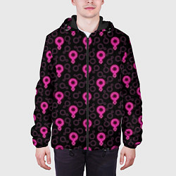 Куртка с капюшоном мужская Женский Знак Венеры, цвет: 3D-черный — фото 2