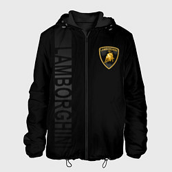 Куртка с капюшоном мужская Lamborghini боковая полоса, цвет: 3D-черный