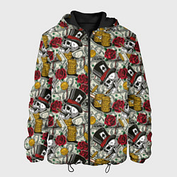 Куртка с капюшоном мужская Азартные Игры Казино, цвет: 3D-черный