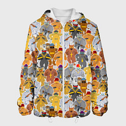 Куртка с капюшоном мужская Gangsta Cats, цвет: 3D-белый