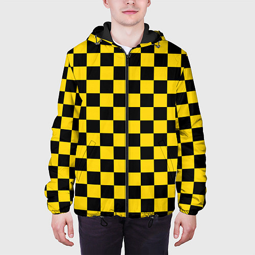 Мужская куртка Такси Шахматные Клетки / 3D-Черный – фото 3