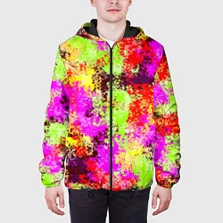 Куртка с капюшоном мужская Пиксельный камуфляж Диско, цвет: 3D-черный — фото 2