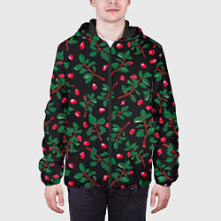 Куртка с капюшоном мужская Лепетски и листья, цвет: 3D-черный — фото 2
