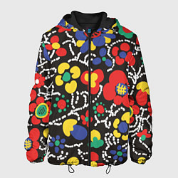 Куртка с капюшоном мужская Узор Цветочный сон, цвет: 3D-черный