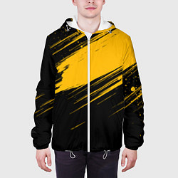 Куртка с капюшоном мужская Black and yellow grunge, цвет: 3D-белый — фото 2