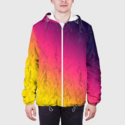 Куртка с капюшоном мужская Паттерн с воздушной гимнастикой, цвет: 3D-белый — фото 2