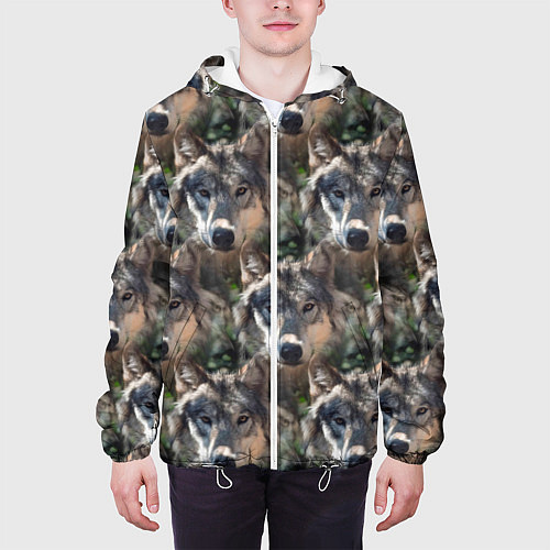 Мужская куртка Волки клипарт wolfs / 3D-Белый – фото 3