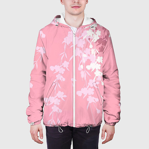 Мужская куртка Цветущая ива / 3D-Белый – фото 3