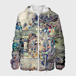 Куртка с капюшоном мужская Fallout - city, цвет: 3D-белый