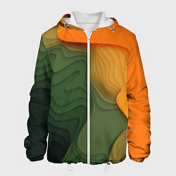 Куртка с капюшоном мужская Зеленые дюны, цвет: 3D-белый
