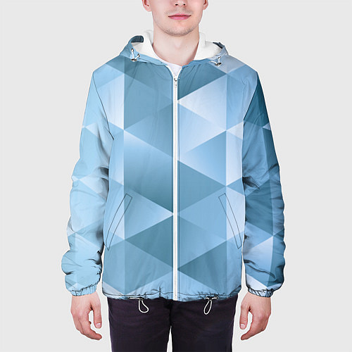 Мужская куртка Треугольники 3D Frozzen 2022 / 3D-Белый – фото 3