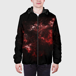 Куртка с капюшоном мужская Красный космос Red space, цвет: 3D-черный — фото 2