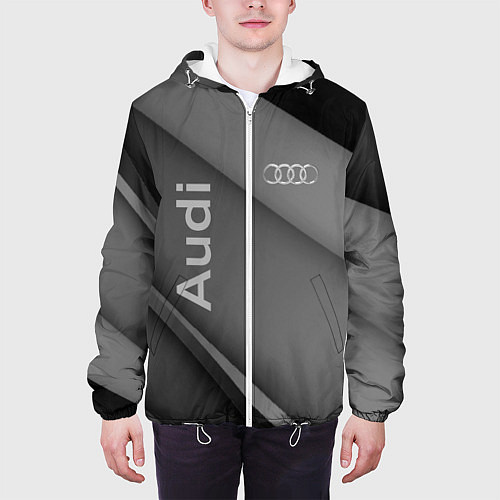 Мужская куртка Ауди audi / 3D-Белый – фото 3